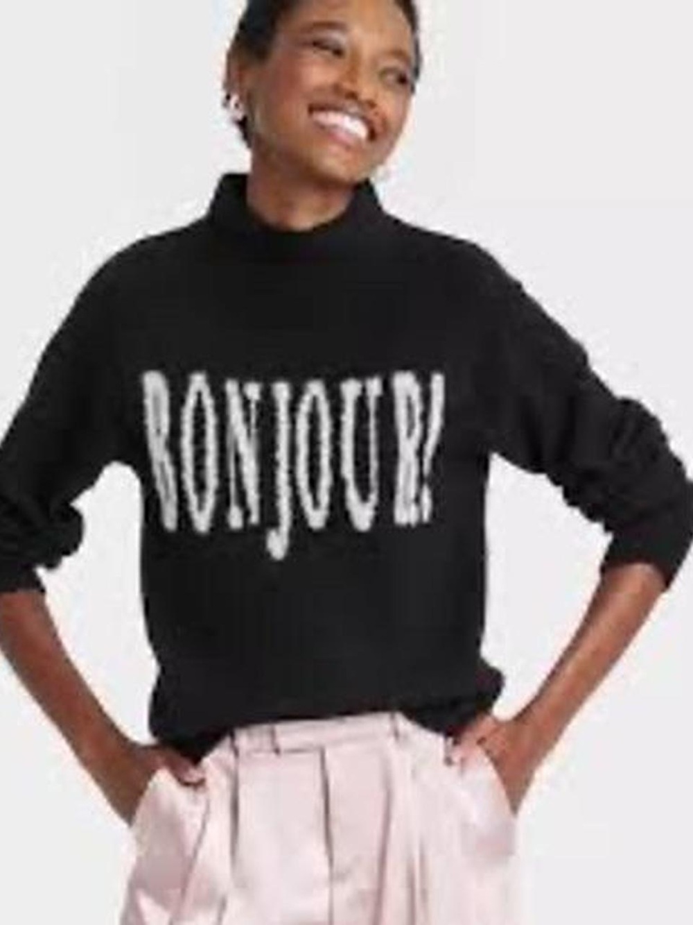 A New DayBlack 'Bonjour' mock neck Sweater - Women's Cozy Knit med